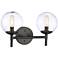 Auresa 9 1/2" High Coal Black 2-Light Wall Sconce