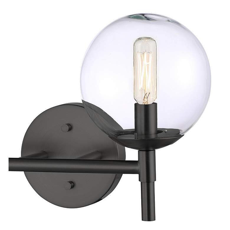 Image 2 Auresa 9 1/2" High Coal Black 2-Light Wall Sconce more views