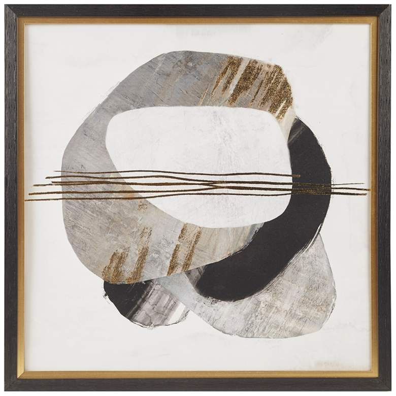 Image 2 Auric Beam 29 1/2" Square Black Gray Framed Canvas Wall Art
