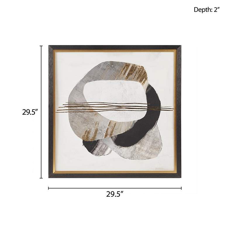 Image 7 Auric Beam 29 1/2" Square Black Gray Framed Canvas Wall Art more views