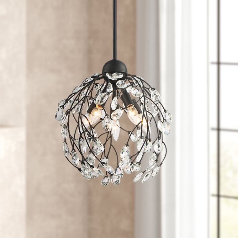 metal and crystal pendant lighting