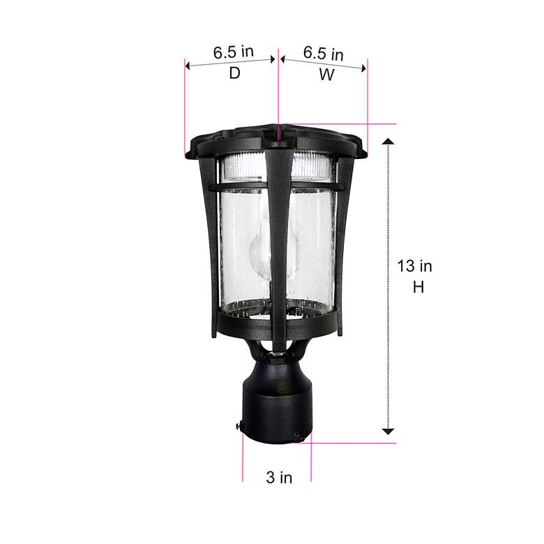 Image 6 Aurora 13 inch High Black Solar LED Outdoor Light more views