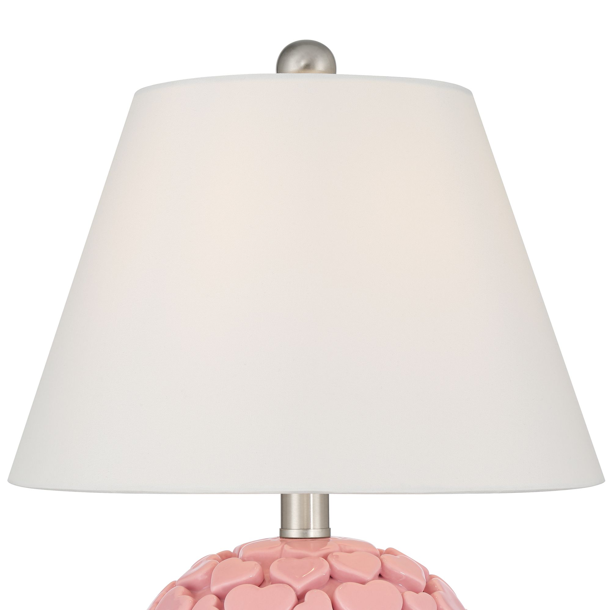 Image 4 Aurora 17 1/4" High Pink Hearts Ceramic Table Lamp more views