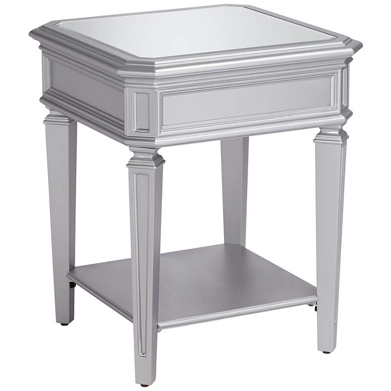 Image 2 Aurora 20" Wide Mirrored and Silver Traditional Side Table