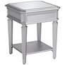 Aurora 20" Wide Mirrored and Silver Traditional Side Table