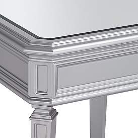 Image3 of Aurora 20" Wide Mirrored and Silver Traditional Side Table more views