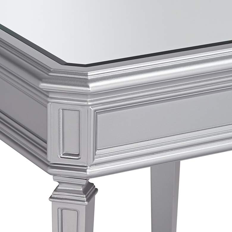 Image 3 Aurora 20" Wide Mirrored and Silver Traditional Side Table more views