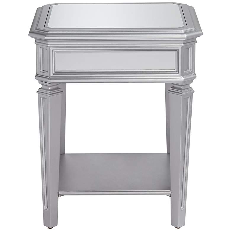 Image 4 Aurora 20" Wide Mirrored and Silver Traditional Side Table more views