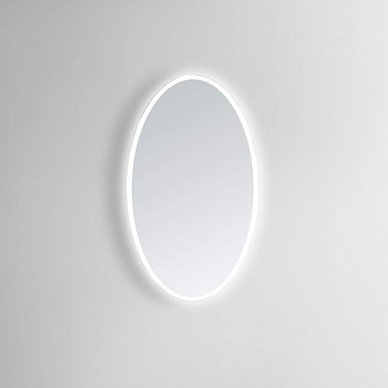 Image 1 Aurora 20 inch x 28 inch Oval LED Lighted Vanity Wall Mirror