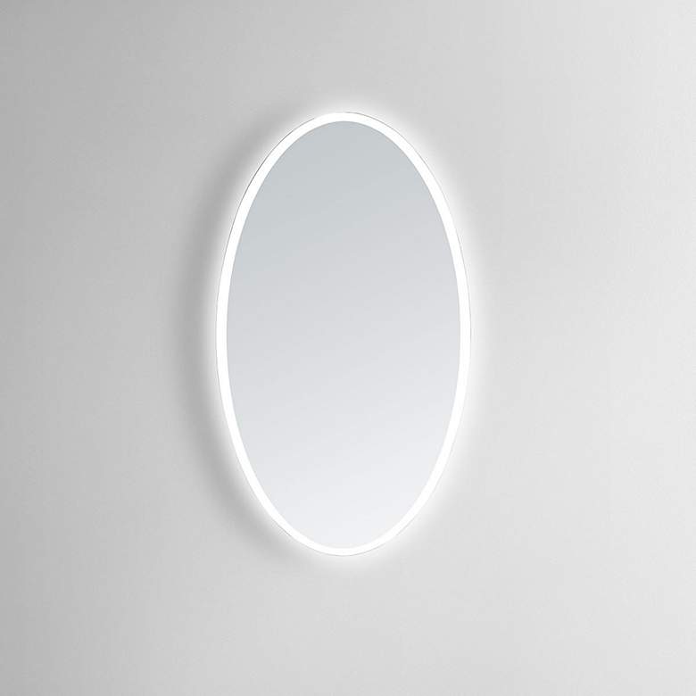 Image 1 Aurora 24 inch x 36 inch Oval LED Lighted Vanity Wall Mirror
