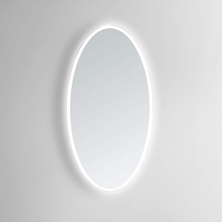 Image 1 Aurora 30 inch x 48 inch Oval LED Lighted Vanity Wall Mirror