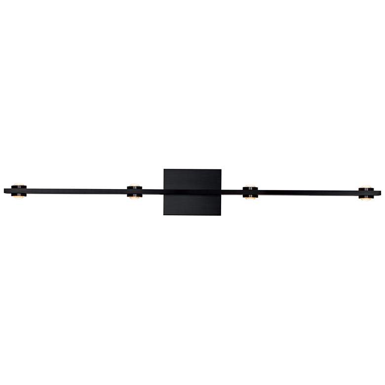 Image 1 Aurora 38 1/4"W Satin Brushed Black 4-Light LED Bath Light