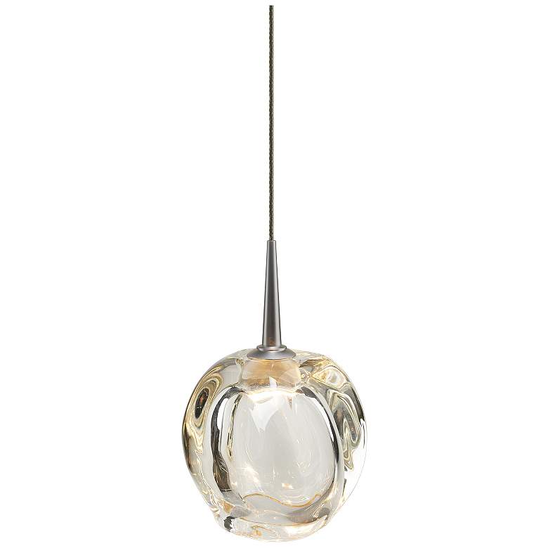 Image 1 Aurora 4 1/2" Wide Chrome LED Mini Pendant w/ Clear Glass