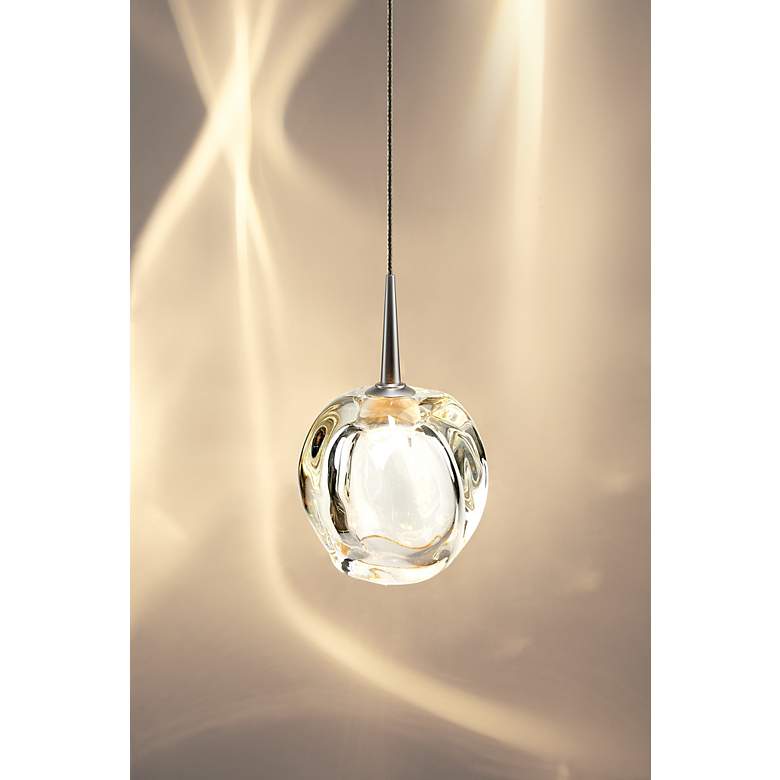 Image 4 Aurora 4 1/2" Wide Chrome LED Mini Pendant w/ Clear Glass more views
