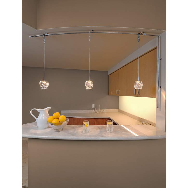 Image 5 Aurora 4 1/2" Wide Chrome LED Mini Pendant w/ Clear Glass more views
