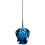 1_Aurora 4 1/2"W Matte Chrome LED Mini Pendant with Blue Glass