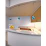 4_Aurora 4 1/2"W Matte Chrome LED Mini Pendant with Blue Glass more views