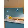 6_Aurora 4 1/2"W Matte Chrome LED Mini Pendant with Blue Glass more views