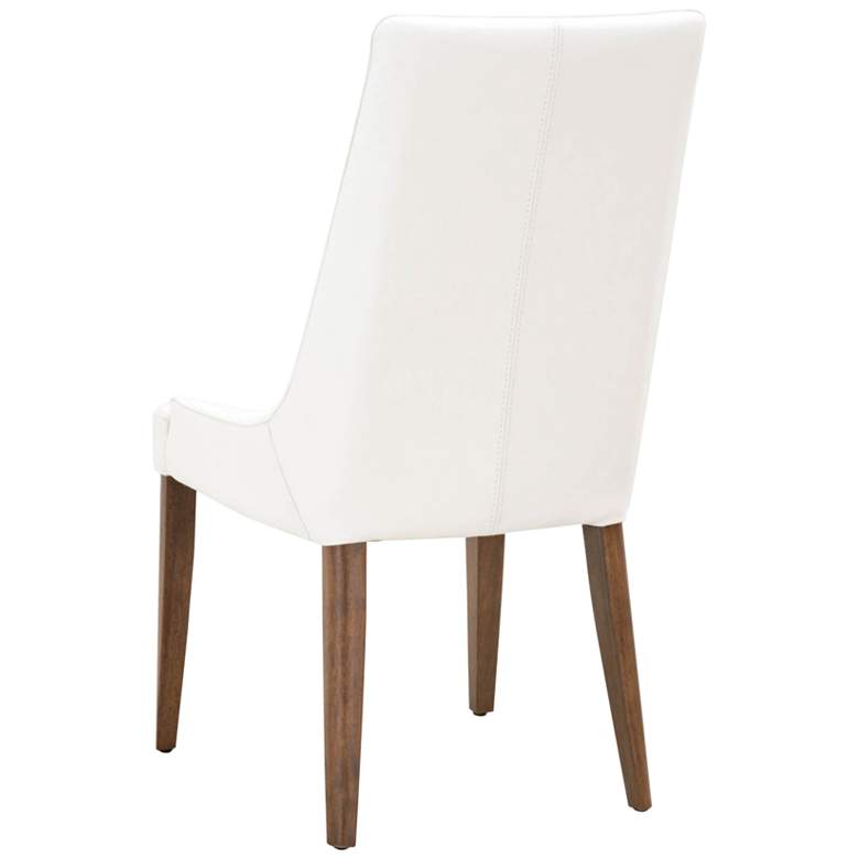 Aurora Alabaster Leather Walnut Wood Dining Chairs Set of 2 more views