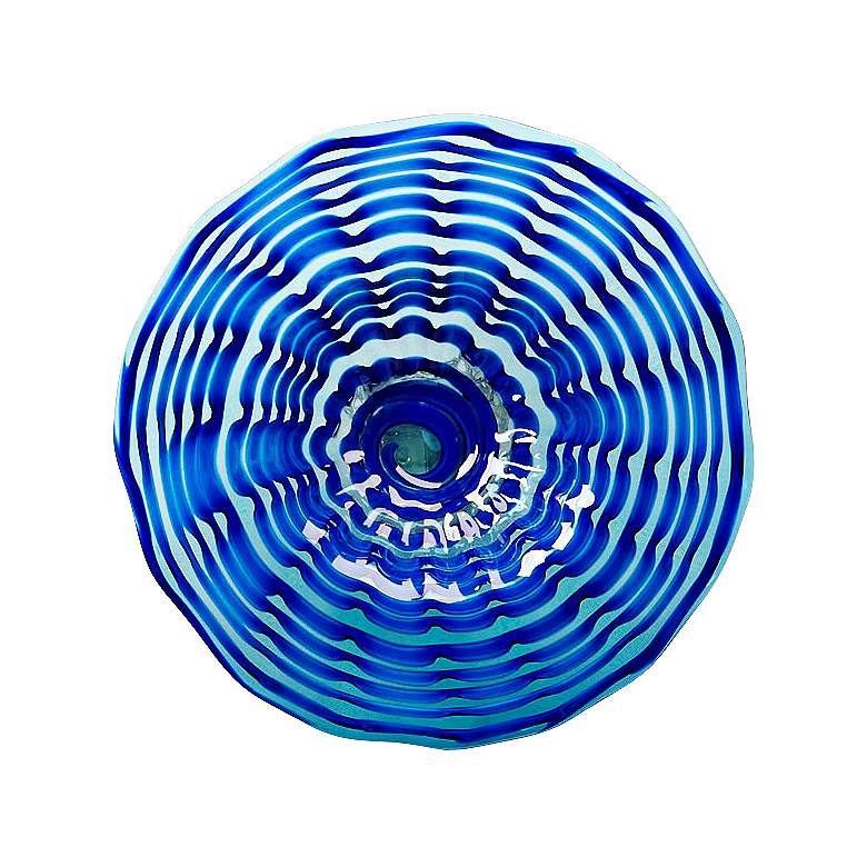 Image 1 Aurora Bright Blue 15 3/4" Round Decorative Glass Plate