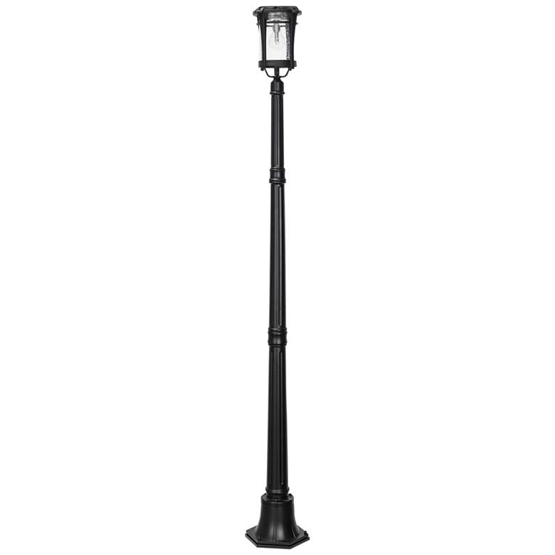 Image 1 Aurora Bulb 72 3/4 inch High Black LED Outdoor Solar Post Light