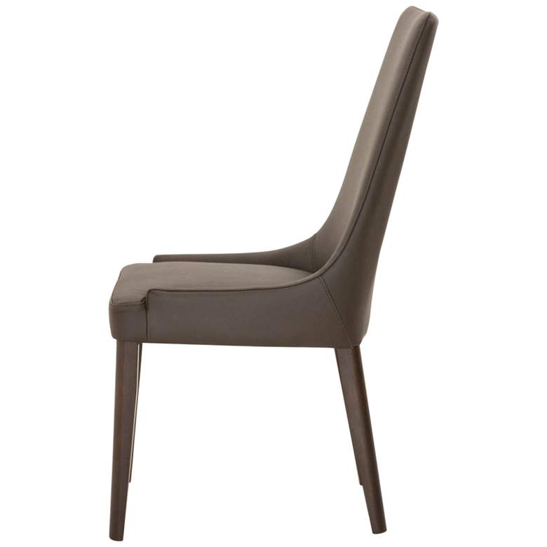 Image 3 Aurora Dark Umber Leather and Walnut Dining Chairs Set of 2 more views