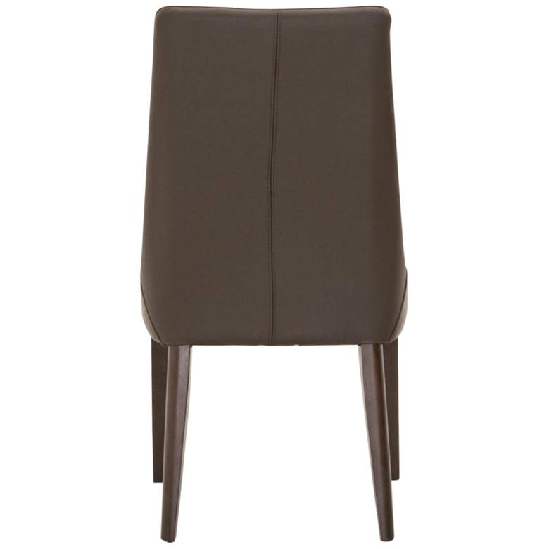 Image 5 Aurora Dark Umber Leather and Walnut Dining Chairs Set of 2 more views