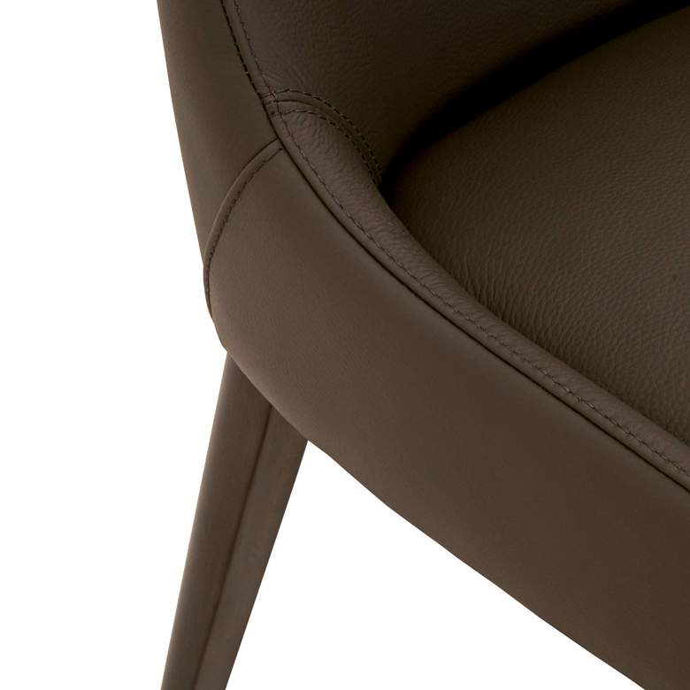 Image 6 Aurora Dark Umber Leather and Walnut Dining Chairs Set of 2 more views