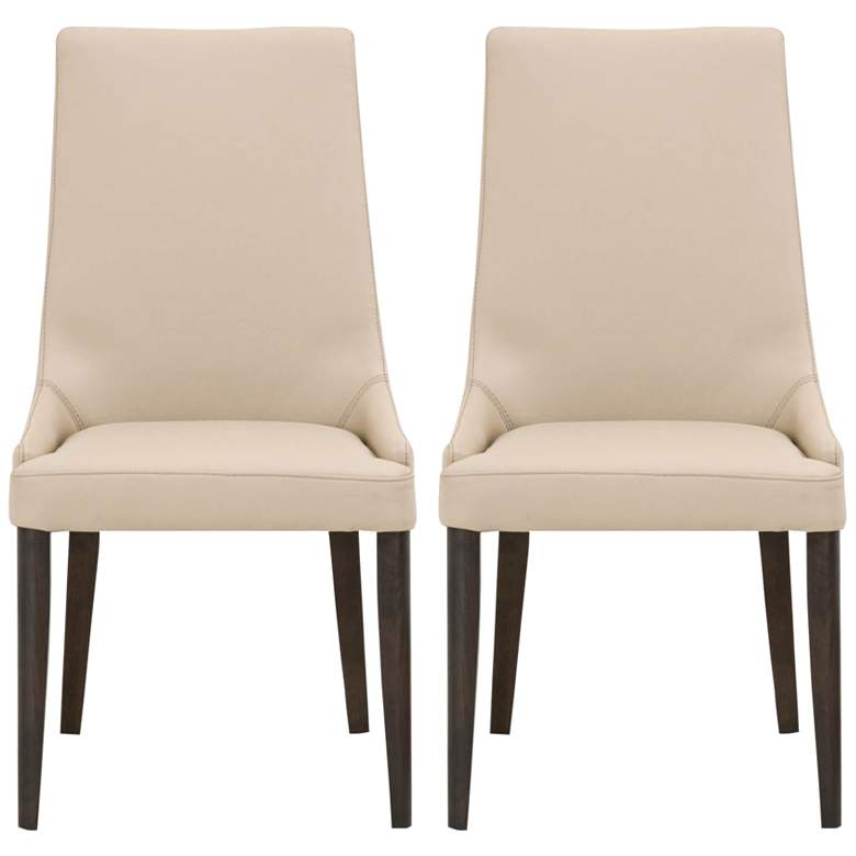 Image 1 Aurora Flaxen Leather and Dark Wenge Dining Chairs Set of 2