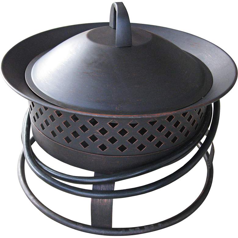 Image 1 Aurora Rubbed Bronze Gas Powered Bowl Fire Pit