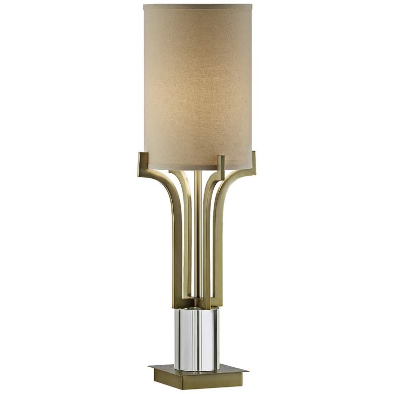 Image 1 Aurora Soft Brass and Crystal Uplight Table Lamp