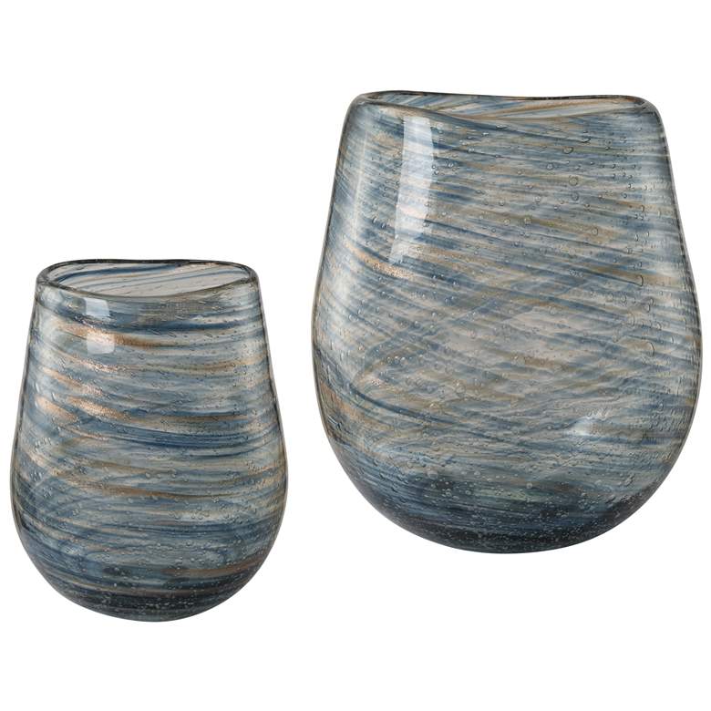 Image 1 Aurora Swirl Set of 2 Glass Vases