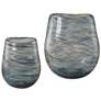 Aurora Swirl Set of 2 Glass Vases