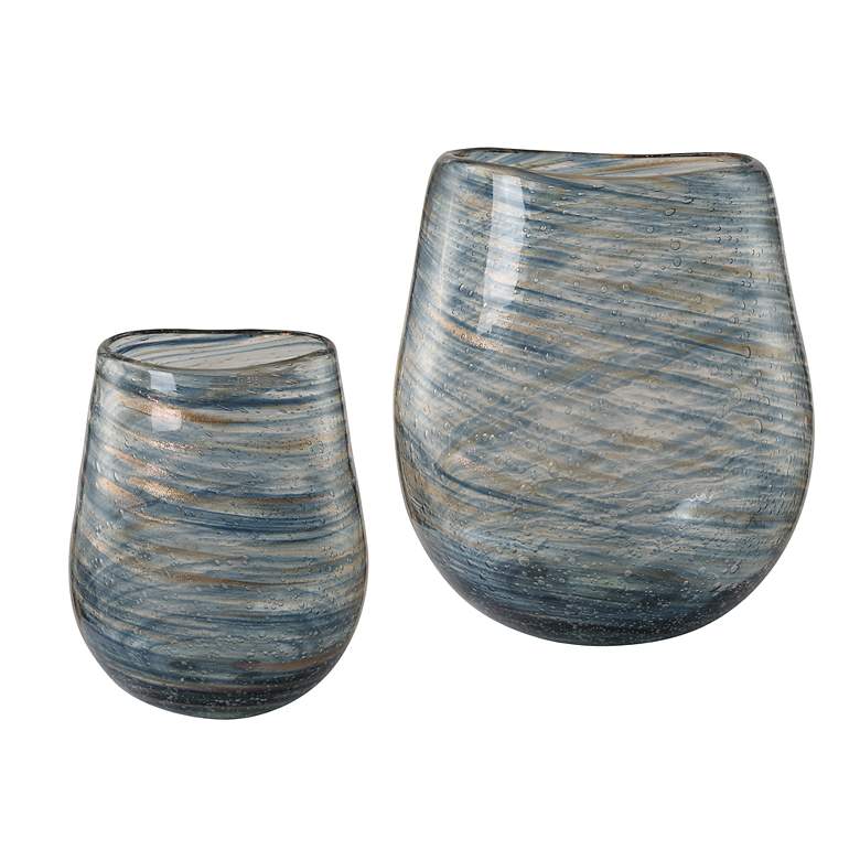 Image 2 Aurora Swirl Set of 2 Glass Vases