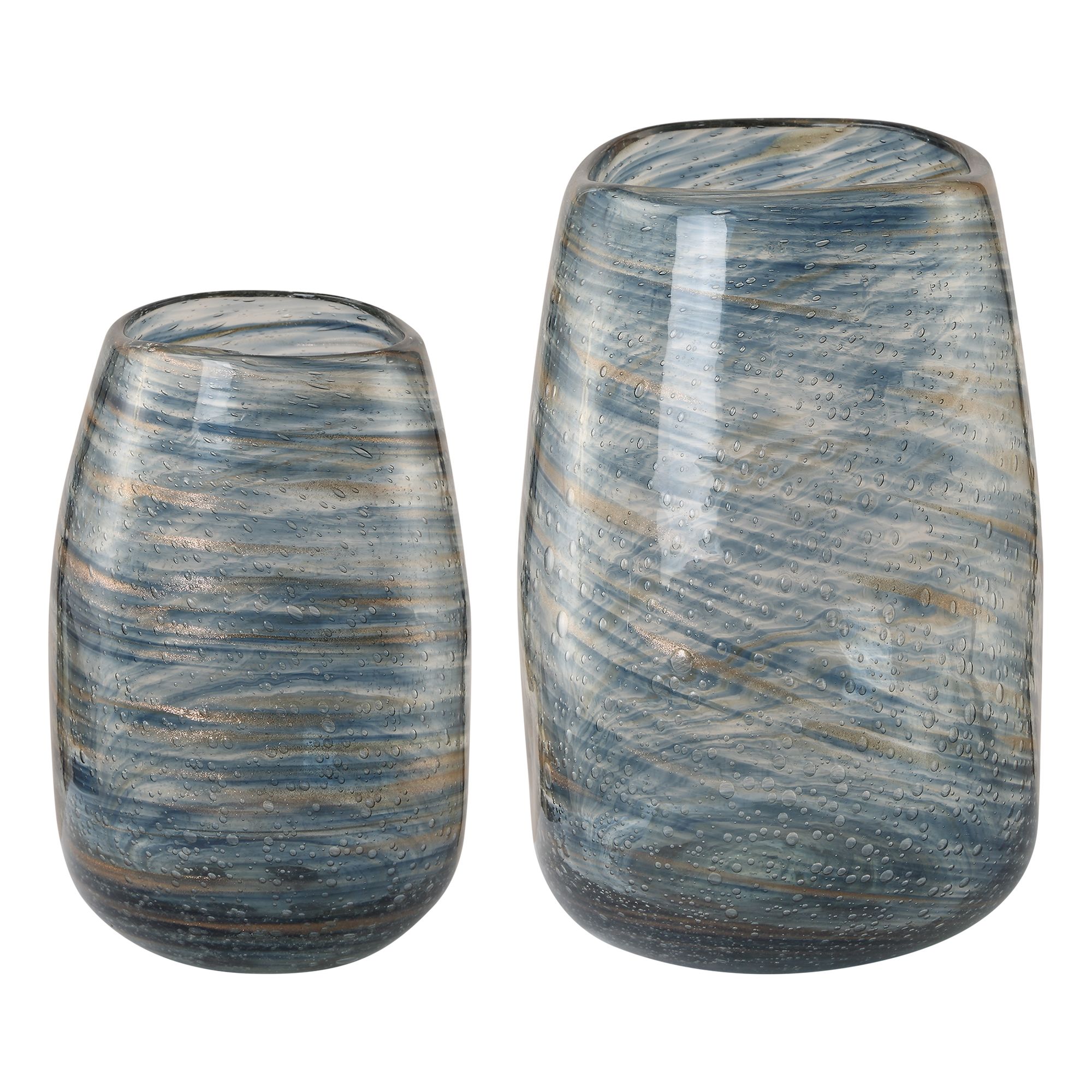 Image 3 Aurora Swirl Set of 2 Glass Vases more views