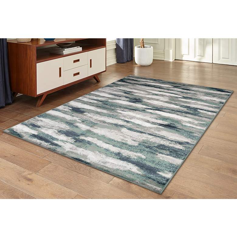 Image 1 Aurora Vista 285103 5&#39;3 inchx7&#39;6 inch Blue Rectangular Area Rug