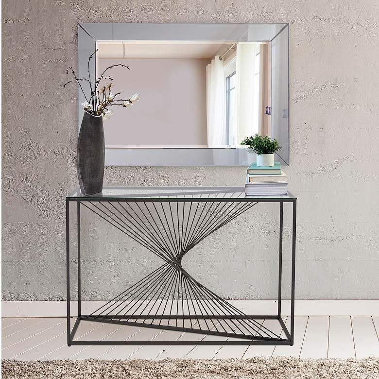 Image 5 Auryn Smoke Gray 30 3/4" x 45 1/2" Rectangular Wall Mirror more views