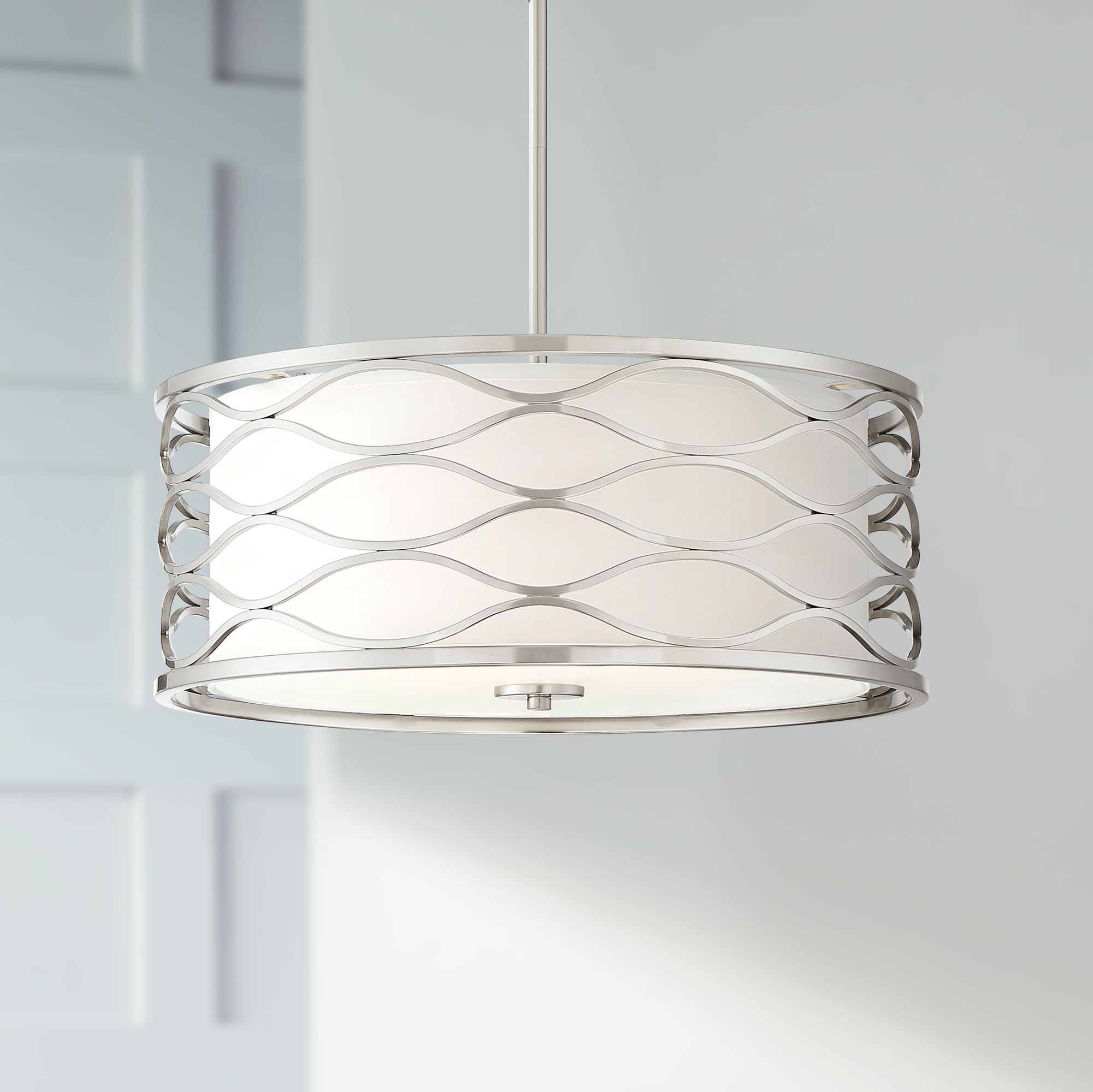 brushed nickel large pendant lighting