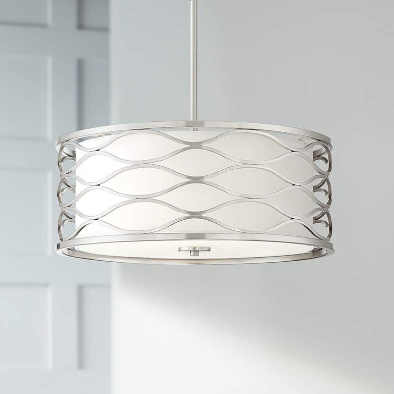 Image 1 Austen 20 inch Wide Brushed Nickel Pendant Light