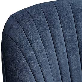 Image5 of Austen Navy Velvet Tufted Armchair with Pillow more views