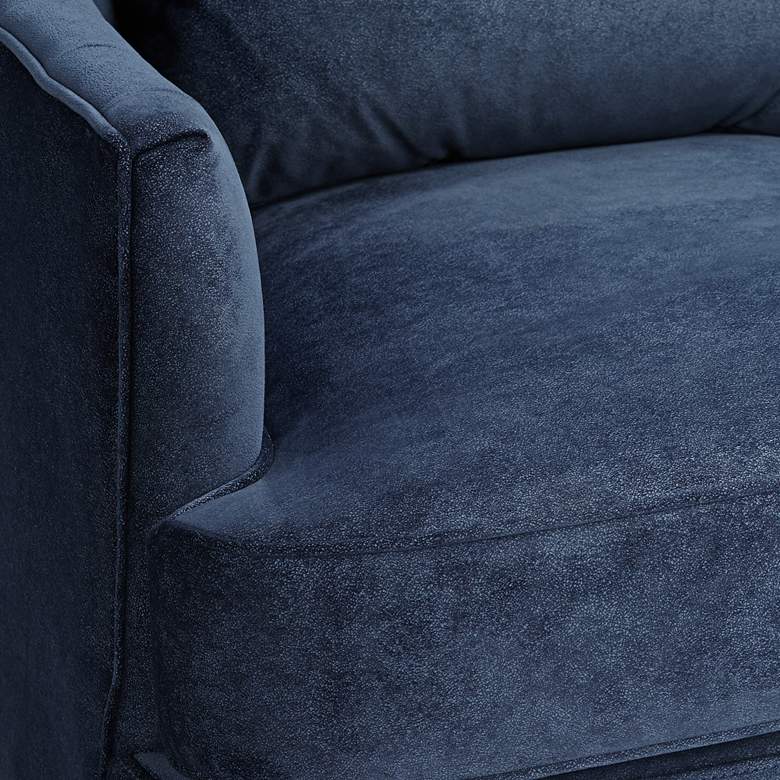 Austen Navy Velvet Tufted Armchair with Pillow more views