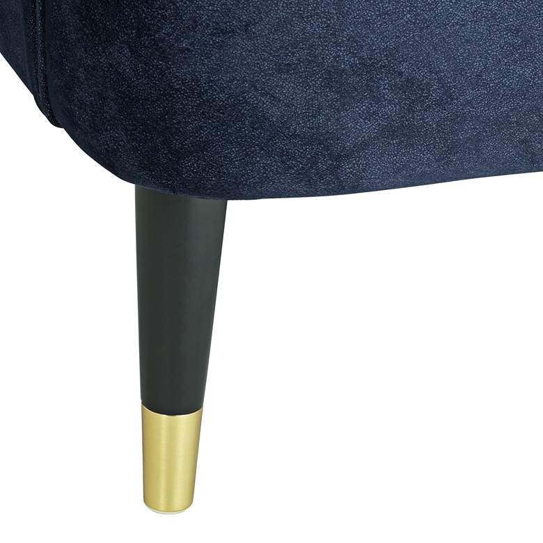 Image 7 Austen Navy Velvet Tufted Armchair with Pillow more views