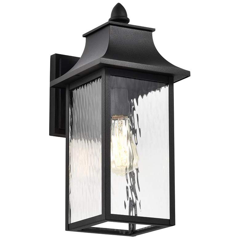 Image 1 Austen Outdoor Large Wall Lantern; 1 Light; Matte Black Finish