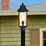 Thumbnail1 of Austen Outdoor Post Lantern; 1 Light; Matte Black; Clear Water Glass
