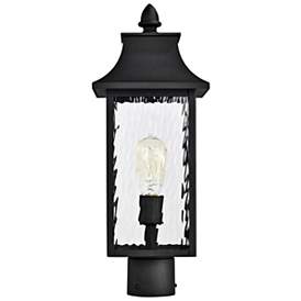 Image5 of Austen Outdoor Post Lantern; 1 Light; Matte Black; Clear Water Glass more views