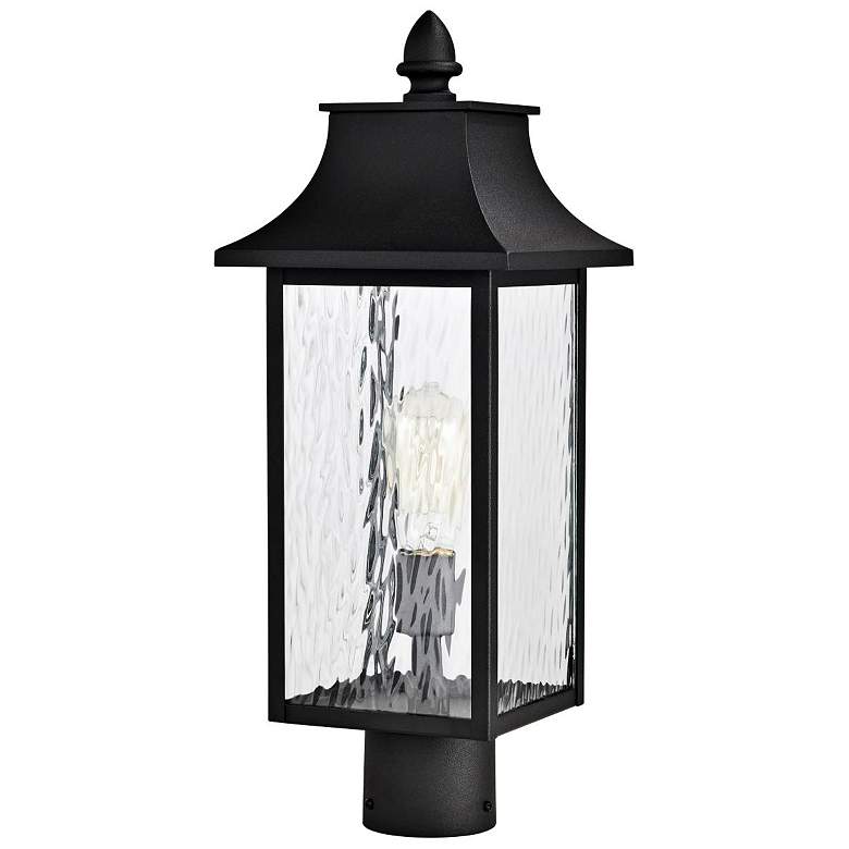 Image 6 Austen Outdoor Post Lantern; 1 Light; Matte Black; Clear Water Glass more views
