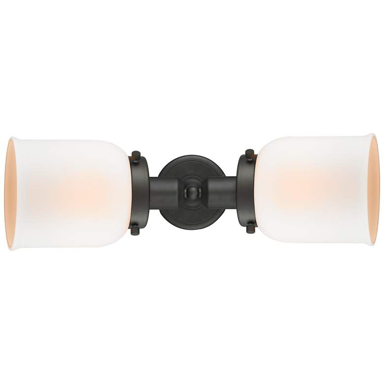 Image 1 Austere Bell 18.5" Wide 2 Light Bronze Bath Vanity Light w/ White Shad