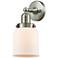 Austere Bell 5" Wide Brushed Satin Nickel Bath Vanity Light w/ White S