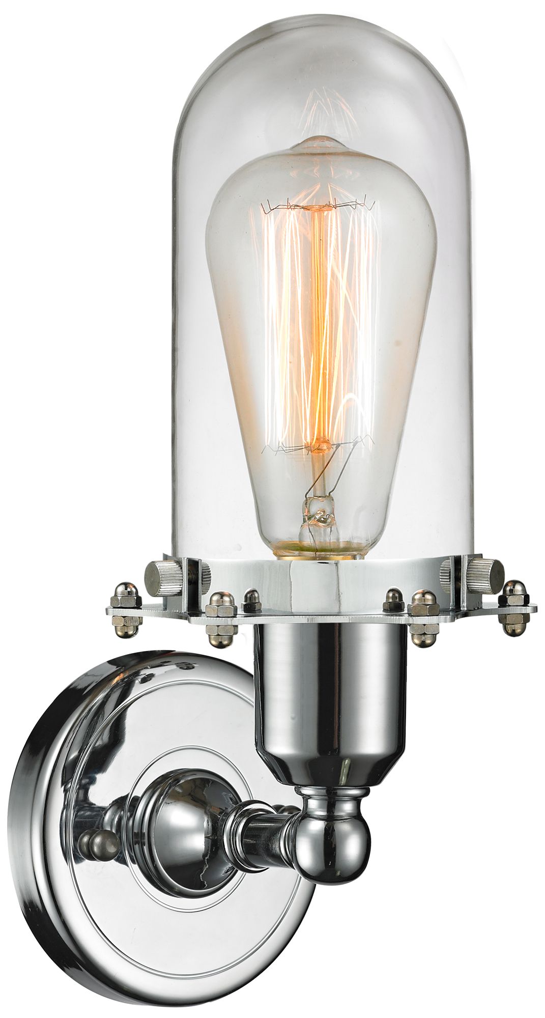 Image 2 Austere Centri 11.5" High Polished Chrome Sconce w/ Clear Shade more views