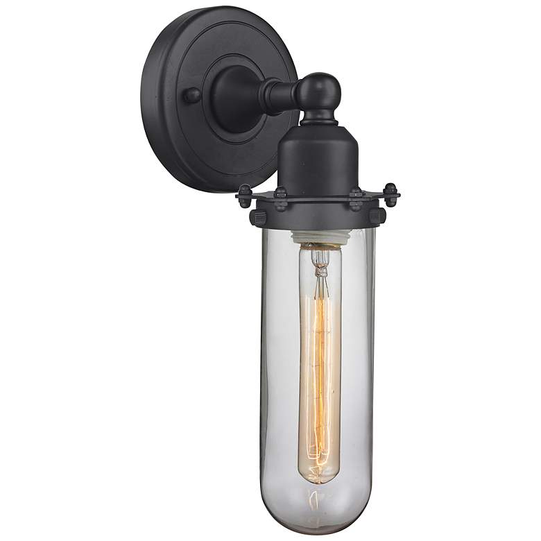 Image 1 Austere Centri 13" High Matte Black LED Wall Sconce